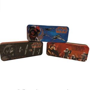 Star Wars 3 Tin Cases Episode 7 The Force Awakens Storage Metal  3 Pack